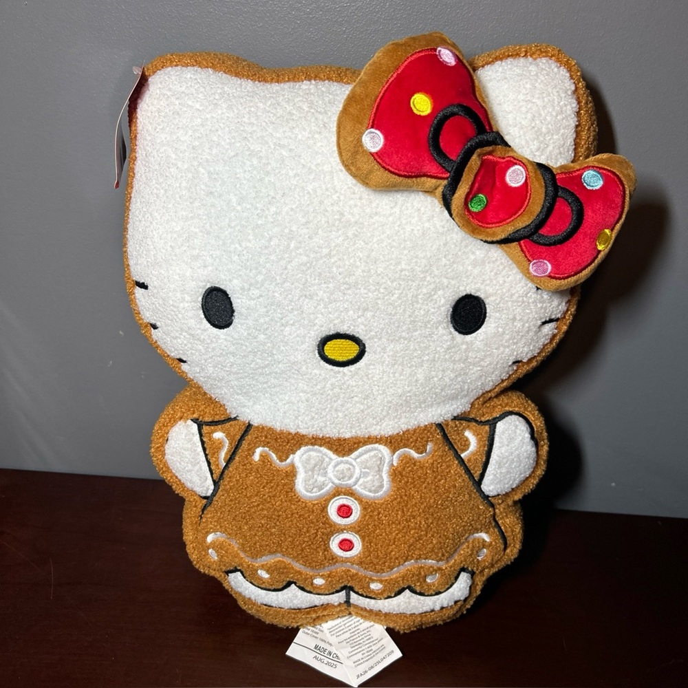 Hello Kitty Gingerbread Plush Pillow NWT